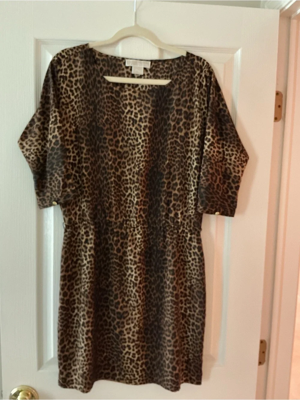 Michael Kors Women’s Leopard Print Dress in Brown and Black